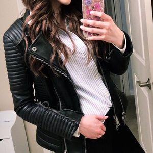 BURBERRY LEATHER BIKER MOTO JACKET